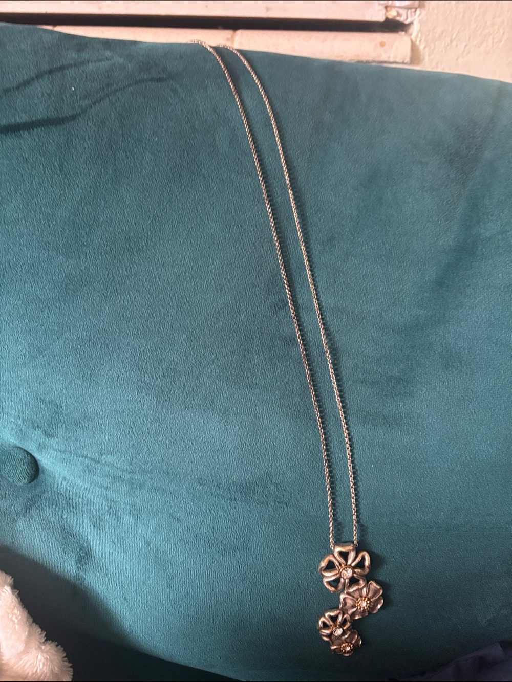Silver Brighton long Floral Pendant Necklace - Women's Jewelry